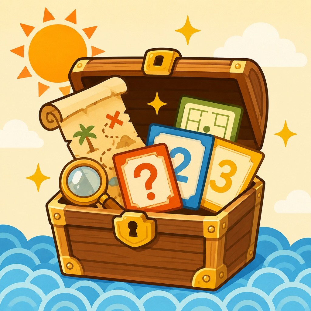 おうち脱出げーむ 〜なつやすみの宝箱〜(印刷して遊べる・親子向け謎解きキット)
