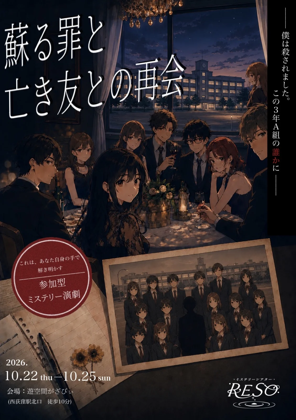 【ミステリーシアターRESO】蘇る罪と亡き友との再会 - 東京都のイマーシブ