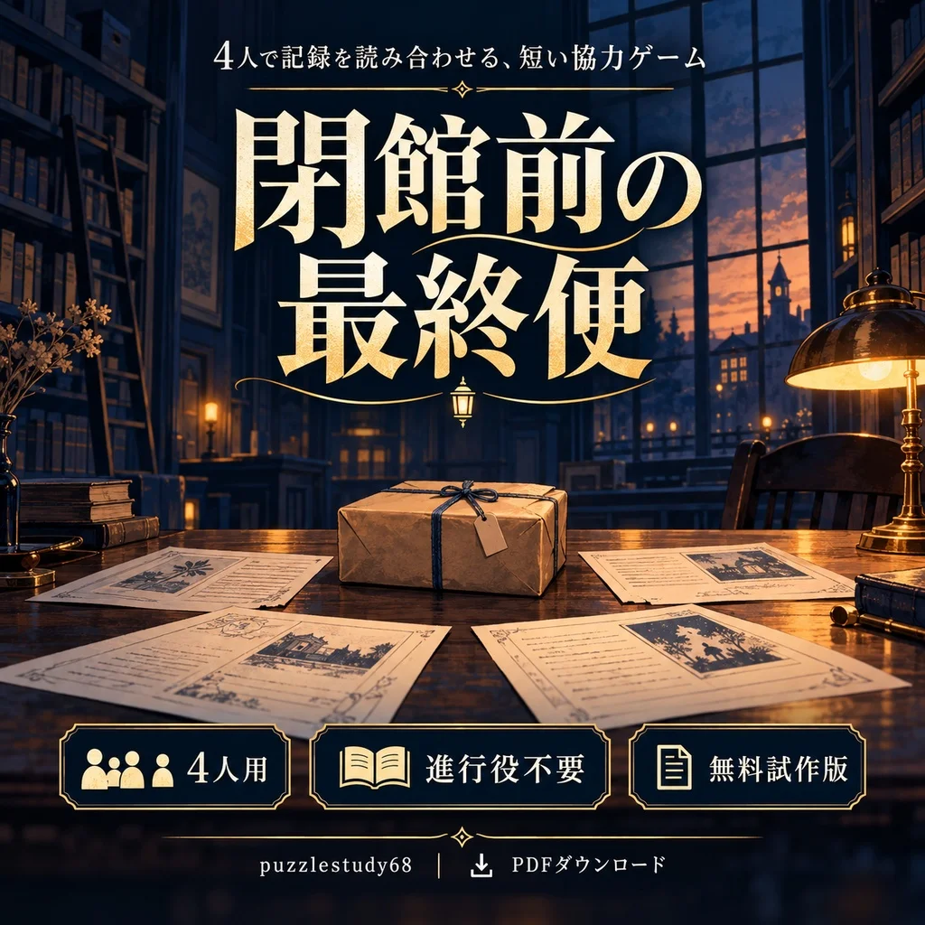 閉館前の最終便｜4人用・協力謎解きの無料試作版