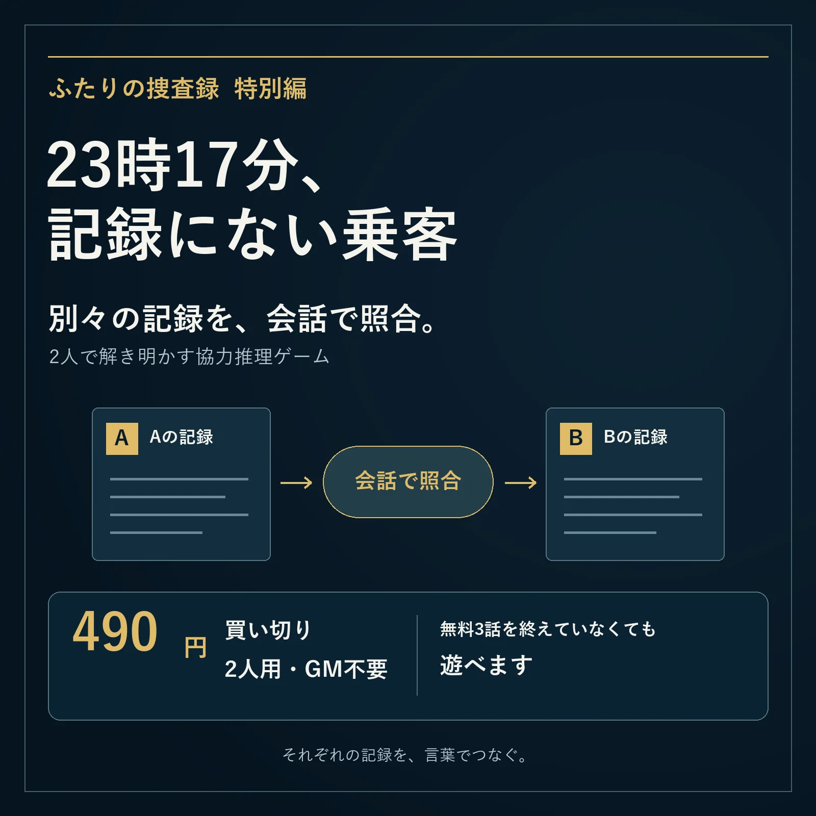 ふたりの捜査録 特別編｜23時17分、記録にない乗客
