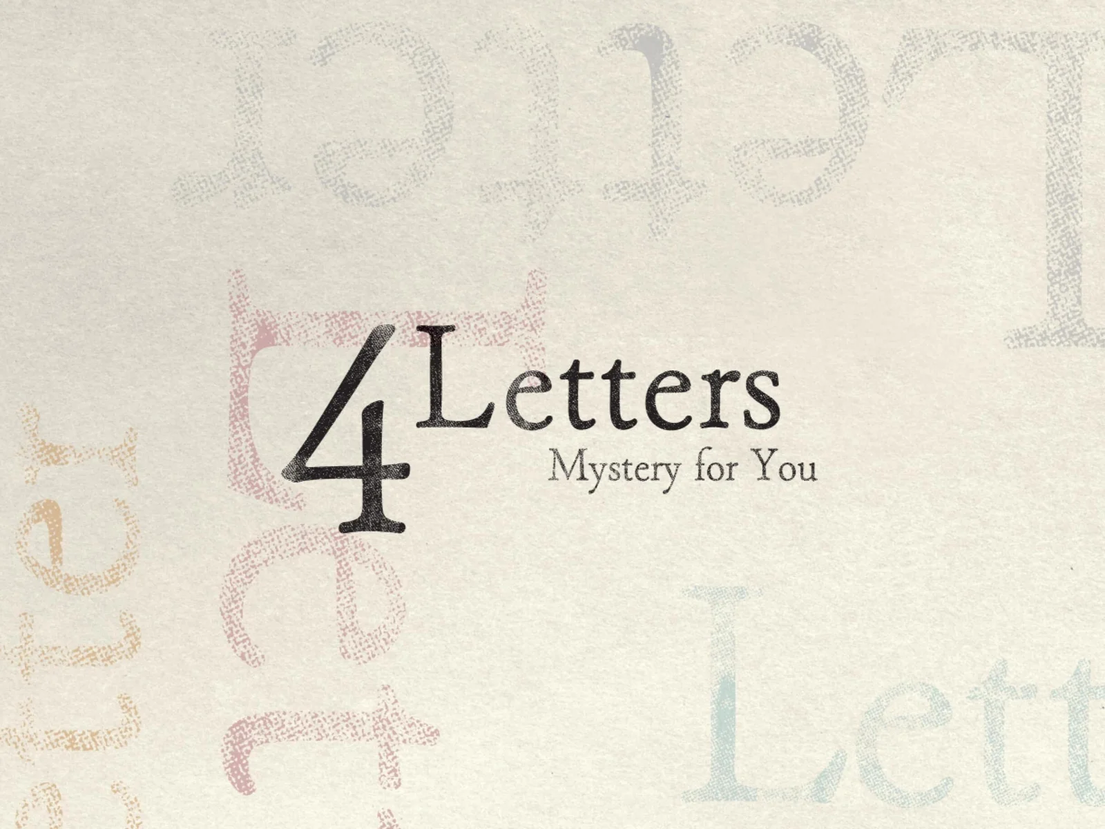 【Mystery for You 2022年4月号】花の謎『4Letters』