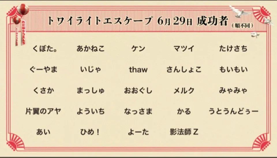 トワイライトエスケープのナゾ活写真