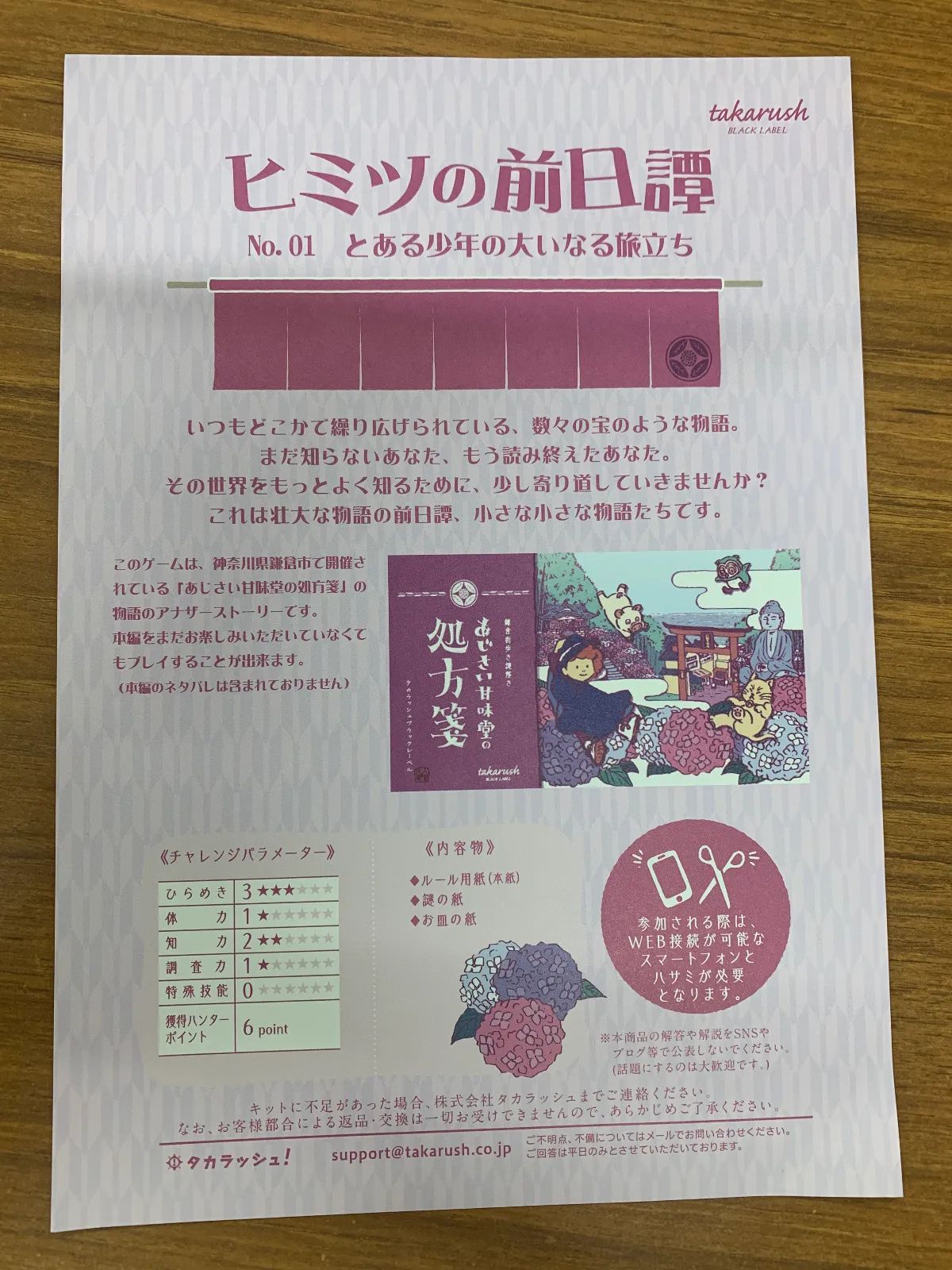 ヒミツの前日譚No.01 とある少年の大いなる旅立ちのナゾ活写真