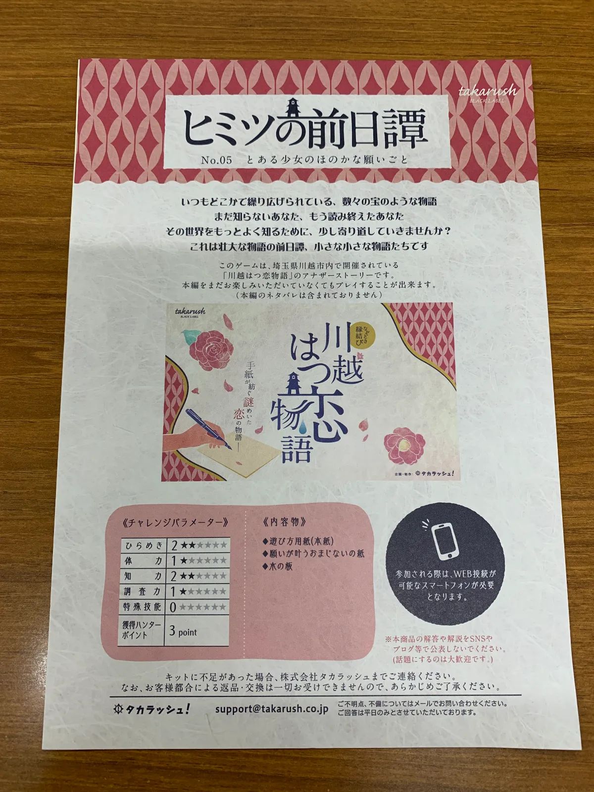 ヒミツの前日譚No.05とある少女のほのかな願いごとのナゾ活写真