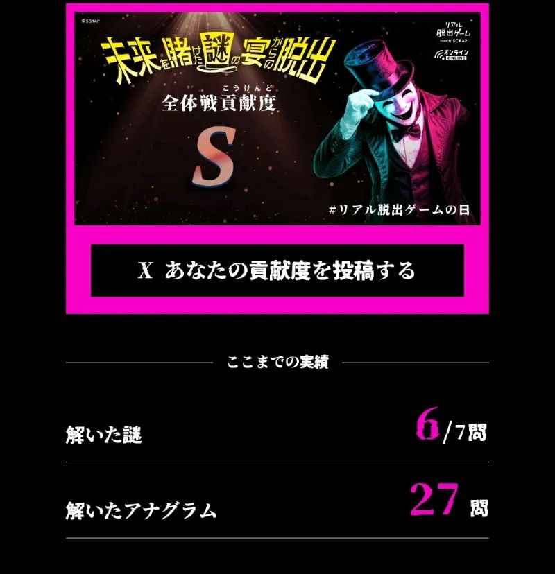 『未来を賭けた謎の宴からの脱出』のナゾ活写真